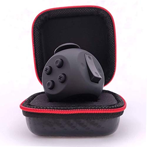 PILPOC theFube Fidget Cube - Deluxe Authentic Fidget Toys for Adults & Kids - Premium Protective Case, Stress Cube, Anxiety Toys, ADHD, OCD, Autism. Quiet Sides & Fidget Clicker Toy (Black) - Black