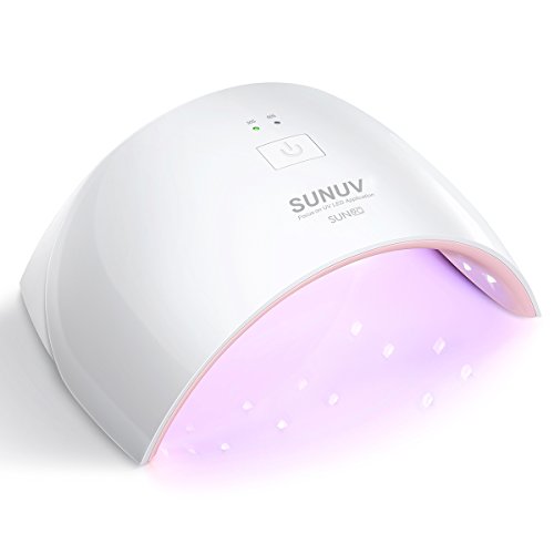 SUNUV UV LED Nail Lamp, Gel UV Light Nail Dryer for Gel Nail Polish Curing Lamp with Sensor 2 Timers SUN9C Pink Gift for Women Girl - Pink