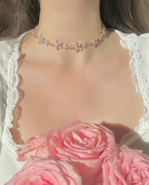 Blossom angel necklace/gold plated/dreamy/Princess/fairy/zircon/choker/best gift/ christmasgift/comes beautifully gift wrapped/handmade