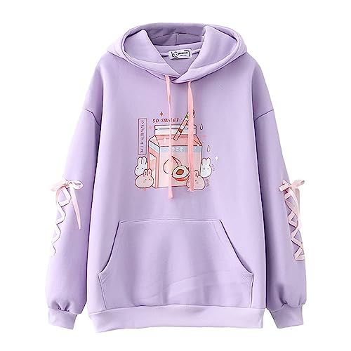 Cute Cartoon Print Long Sleeve Hoodies Sweatshirt