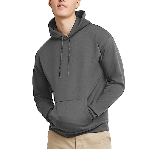 Hanes Men's Sweatshirt, EcoSmart Fleece Hoodie, Cotton-Blend Fleece Hooded Sweatshirt, Plush Fleece Pullover Hoodie - 4X-Large Black