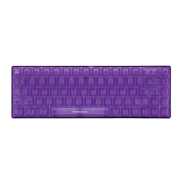 Higround Crystal Amethyst Basecamp 65% Mechanical Keyboard, White Flame Switches for Precision, Programable RGB, Translucent, Smooth Typing, Hot-Swappable, Deep Thocc Dual Silicone Dampening