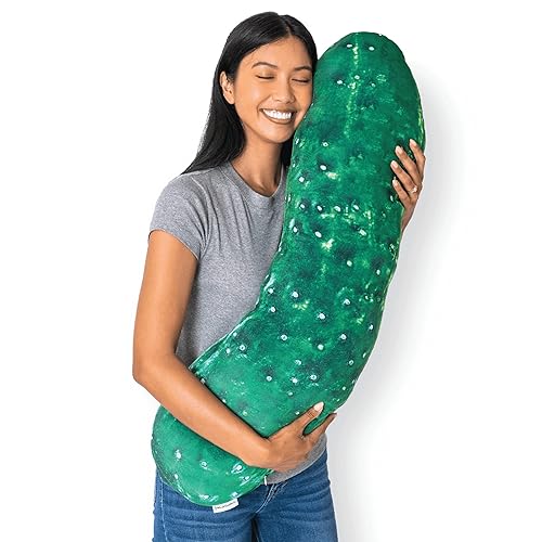 Much Comfort 37" 3D Dill Pickle Throw Pillow - Made with Super Soft & Ultra Premium Fabric - Cute, Comfortable, Plush, Stuffed Body Cushion for Home Decor or Pregnant Women - Best Funny Gift - Large - Large - Dill Pickle Pillow