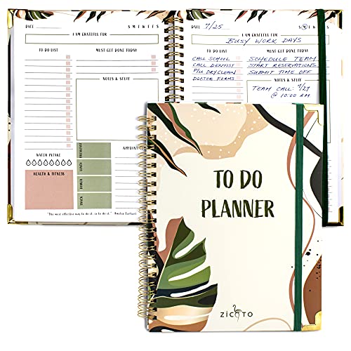 Simplified To Do List Notebook - Aesthetic Daily Planner to Easily Organize Your Tasks And Boost Productivity - Stylish Undated Planner And School or Office Supplies For Women - Brown