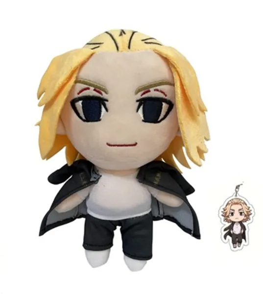 D-TREE 7.8in Tokyo Revengers Manjiro Sano Plush Doll & Mikey Keychain Anime Stuffed Plushie Toys for Home Decoration (Manjiro Sano), 7.8
