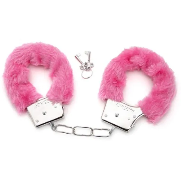 Pingyongchang Leather Wrist Handcuffs Bracelet Leg Ankle Fluffy Cuffs with Cute Lock Detachable Adjustable Leash Chain for Women Party Costume Jewelry Gift Winter