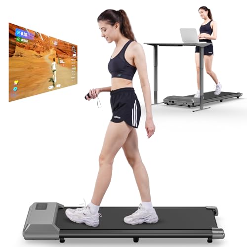 Walking Pad, Under Desk Treadmill, 2.5 HP Treadmill for Home Office with LED Display Remote Control, 300 Lbs Capacity, Installation Free