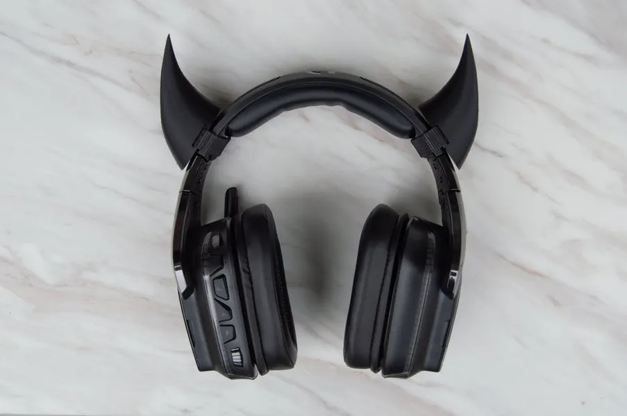 Horns for Headset, Lightweight and Comfortable, Live Streaming Props, Devil Demon Succubus Satan Cosplay, Witchy Goth Gaming,Gamer Gift