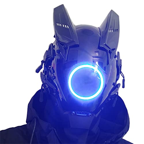 Cosplay Mask for Men Women, Futuristic Punk Techwear,Mask Cosplay Halloween Fit Party Music Festival Accessories - Blue