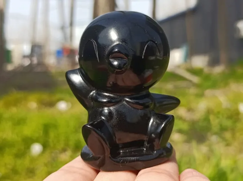 2'' Natural Hand Carved Obsidian Penguinobsidian | Etsy