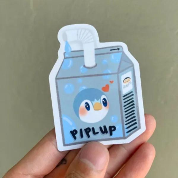 Piplup Juice Sticker  Cute Penguin Pokemon Crafting | Etsy