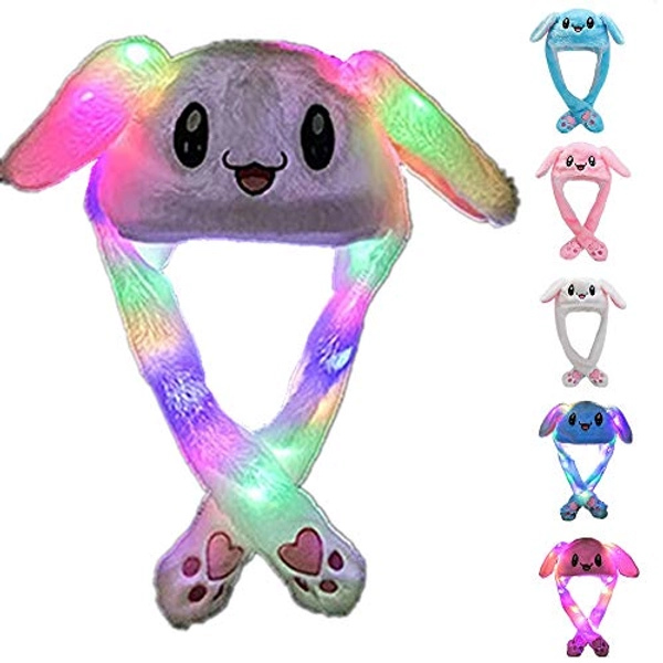 ZCINT Bunny Hat Funny Plush Bunny Hats Ear Moving Jumping Hat Plush Rabbit Hat Christmas Party Cosplay Cute Animal Hats