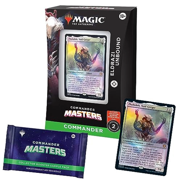 Magic: The Gathering Commander Masters Commander Deck - Eldrazi Unbound (100-Card Deck, 2-Card Collector Booster Sample Pack + Accessories)