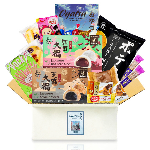 getDigital Oyatsu Japan Box - 18 japanische Süßigkeiten & Snacks in einer XXL Geschenkbox - Süßigkeiten aus aller Welt