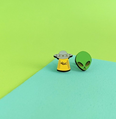 Alien Joyride Earrings - Surgical Steel