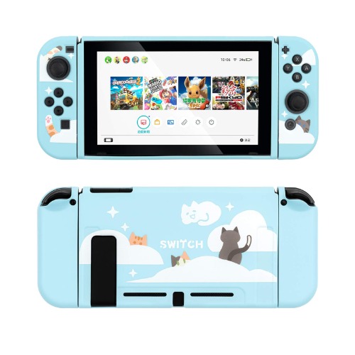 GeekShare Protective Case for Switch, Soft TPU Slim Case Cover Compatible with Nintendo Switch Console and Joy-Con (Nebula Cat)