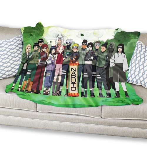 JUST FUNKY Naruto Shippuden Fleece Throw Blanket | 45 x 60 inches | Featuring Leaf Village Ninja | Bed Couch Blanket | Room Décor | Naruto Blanket | Collection | Officially Licensed - Leaf Village Ninja