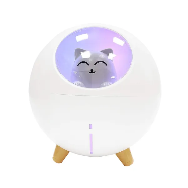 SHANMEI Mini Humidifiers - Portable Small USB Humidifier, Silent Air Humidifier with LED Atmosphere Light, 2 Mist Modes Cute Humidifier for Bedroom, Home, Office (White)