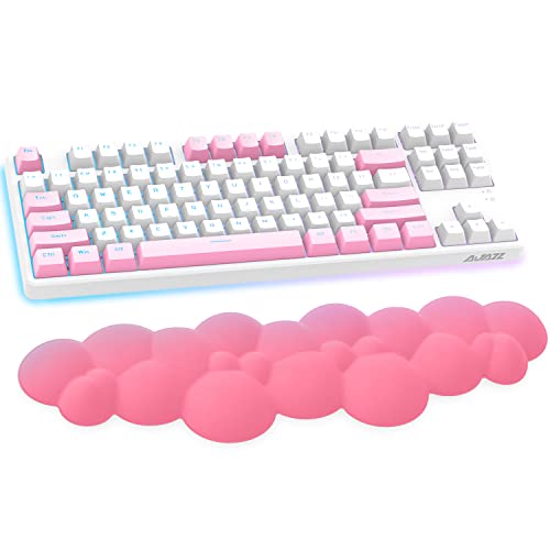 Gaming Keyboard Wrist Rest Pad,Memory Foam Keyboard Palm Rest,Ergonomic Hand Rest,Wrist Rest for Computer Keyboard,Laptop,Mac,Lightweight for Easy Typing Pain Relief (Rose Red)