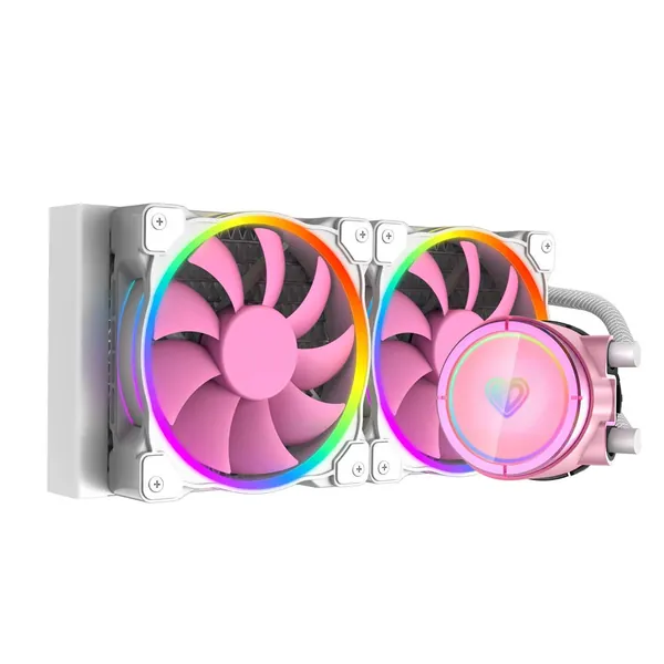 ID-COOLING PINKFLOW 240 CPU Water Cooler 5V Addressable RGB AIO Cooler 240mm CPU Liquid Cooler 2X120mm RGB Fan, Intel 115X/2066, AMD TR4/AM4