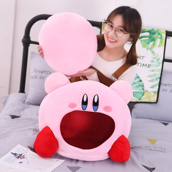 20.14US $ 40% OFF|Game Pink Kirby Plush Doll Funny Nap Head Cover Pillow Soft Pet Cat Nest Kawaii Stuffed Toy Sleeping Headgear Cute Gift for Kids| | - AliExpress