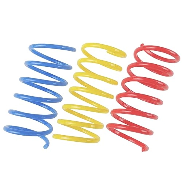 Tamu style Cat Spring Toys (60 Pack), Playful Coils for Kittens, BPA Free Plastic for Swatting, Biting, Hunting, and Active Healthy Play, Colorful 2 Inch Spirals