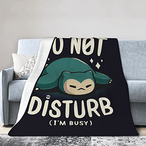 Interesting Flannel Fleece Blanket for Beding Cozy Plush Throw Blanket Lightweight Decorative Blanket Air Conditioner Blanket Towel for Couch Sofa Chair Office Travelling Camping Gift - Black - 50"x40"