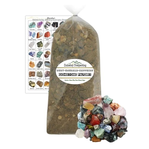 Sluiceboy Prospecting - 5.5 POUNDS "Ruby-Emerald-Sapphire" Gemstone Paydirt | Gem Mining Rough Stone Mix | Guaranteed Gems | Rock Dig Gem Dig