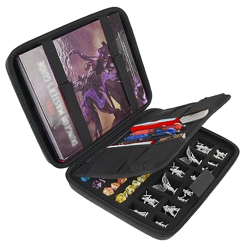 Dice Tray Box for DND Dice Set for D&D, Rolling Trays Polyhedral Dices Storage Bag Holder for Dungeons and Dragons for RPG for MTG Table Games Collector, Also for Dnd Miniatures Accessories, Case Only - Black