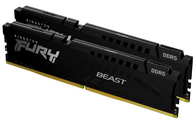 Kingston Technology Fury Beast Black 8GB 6000MT/s DDR5 CL40 XMP 3.0 Ready Computer Memory Single Module KF560C40BB-8 - 6000MT/s 8GB