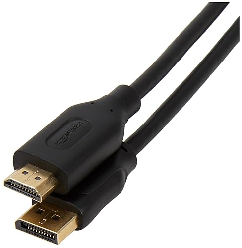 Amazon Basics DisplayPort to HDMI Display Cable, Uni-Directional, 4k@30Hz, 1920x1200, 1080p, Gold-Plated Plugs, 15 Foot, Black - 1-Pack - 15 Feet