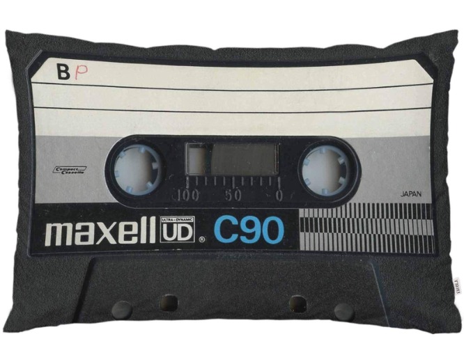 EKOBLA Throw Pillow Cover Retro Audio Cassette Vintage 80S Music Record Player Plastic Tape Classic Style Decor Lumbar Pillow Case Cushion for Sofa Couch Bed Standard Queen Size 20x30 Inch