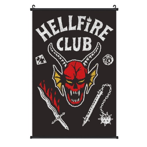 Wall Hanging Funny Thing Scroll Poster Fans Gift Wall Art Print Artwork Hellfire Painting For Home Decor Stranger Living Room Bedroom 16x24 in