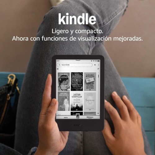 Nuevo Amazon Kindle (16 GB): El Kindle más ligero y compacto, con pantalla antideslumbrante, paso de página más rápido, luz frontal ajustable y batería de larga duración - Negro - Negro
