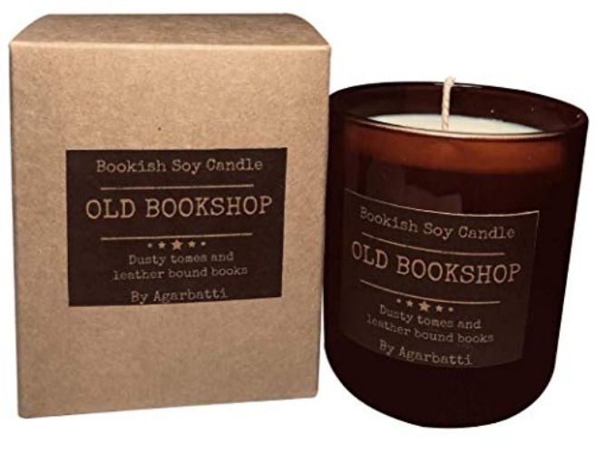 Old Bookshop Soy Wax Scented Candle Gift For Men And Women Book Lovers Bookish Candle Amber Glass (180ml) - 180ml