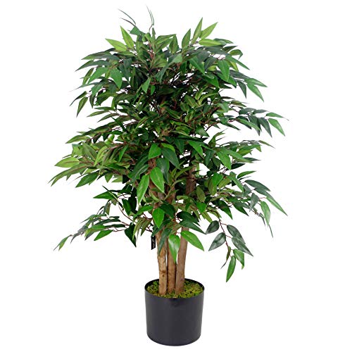 Leaf Artificial Ficus Tree/Plant, Luxury Smilax, 90cm - 90cm - Luxury Smilax