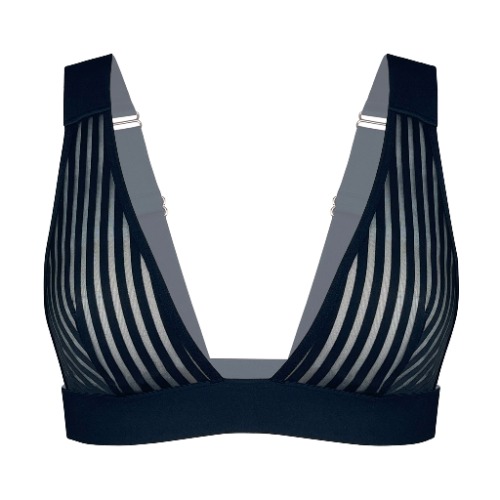 Vertigo V Neck Bralette Black - S / BLACK