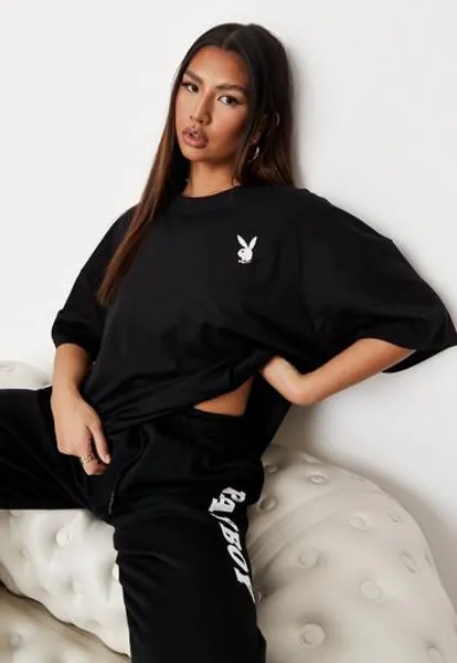 Missguided - Playboy x Missguided Black Extreme Oversized T Shirt 