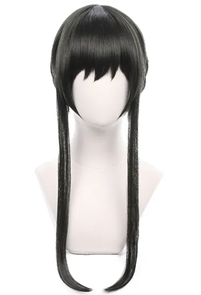 SPY FAMILY Yor Forger Cosplay Wig Black Long Wig with Braided Bun