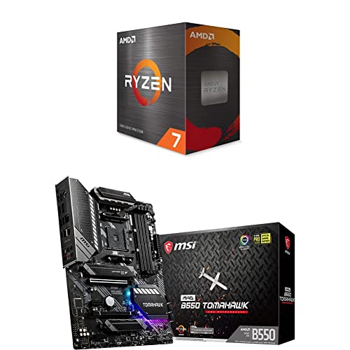 AMD Ryzen 7 5800X 8-core,16-Thread Unlocked Desktop Processor + MSI MAG B550 Tomahawk Gaming Motherboard (AMD AM4, DDR4, PCIe 4.0, SATA 6Gb/s, M.2, USB 3.2 Gen 2,ATX,AMD Ryzen 5000 Series Processors)