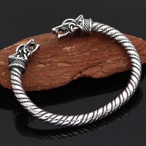 Fenrir Wolf Torc Bracelet - Stainless Steel
