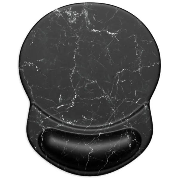 ITNRSIIET Mouse Mat with Wrist Support,Gaming Mouse Pad with Gel Wrist Rest,Mousepad Ergonomic with Lycra Cloth,Non-Slip PU Base for Computer,Laptop,Office&Home, Black Marbling