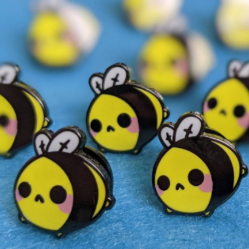 Tiny "Honey" Yellow Bee Enamel Pin