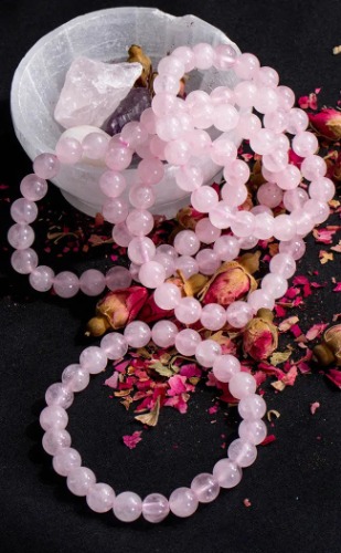 Rose Quartz 8mm Beaded Bracelet | Default Title