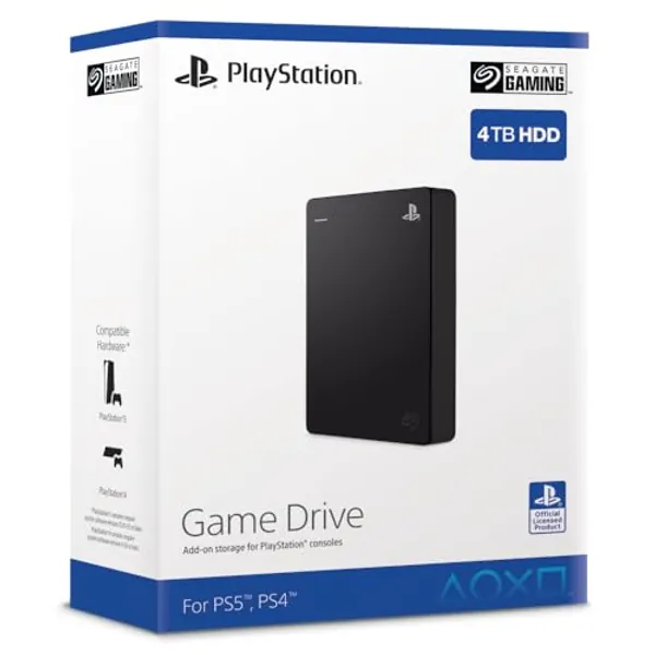 Seagate Game Drive pour PS5, 4 To, Disque Dur Externe Portable, Compatible avec PS4 et PS5 (STLL4000200), Noir