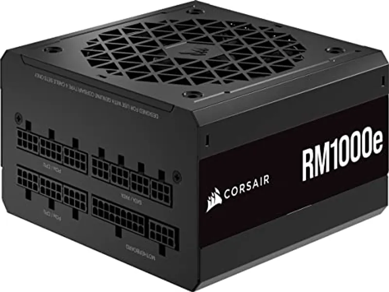 Corsair RM1000e (2023) Alimentation Entièrement Modulaire et Silencieuse - Compatible ATX 3.0 et PCIe 5.0 - Condensateurs à 105°C - Efficacité 80 PLUS Gold - Support de Veille Moderne - Noir