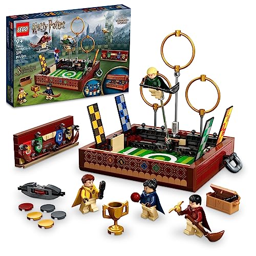 LEGO Harry Potter Quidditch Trunk 76416 Buildable Harry Potter Toy; Birthday Gift Idea for Kids Aged 9+; Open the Buildable Box to Reveal a Quidditch Playing Arena; Includes 4 Customizable Minifigures - Multicolor