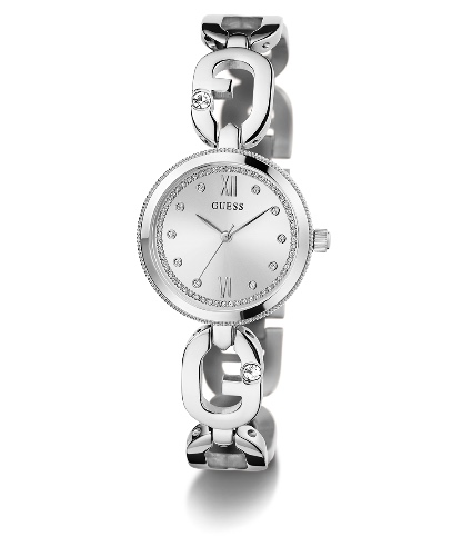 GUESS Ladies Silver Tone Analog Watch | Default Title