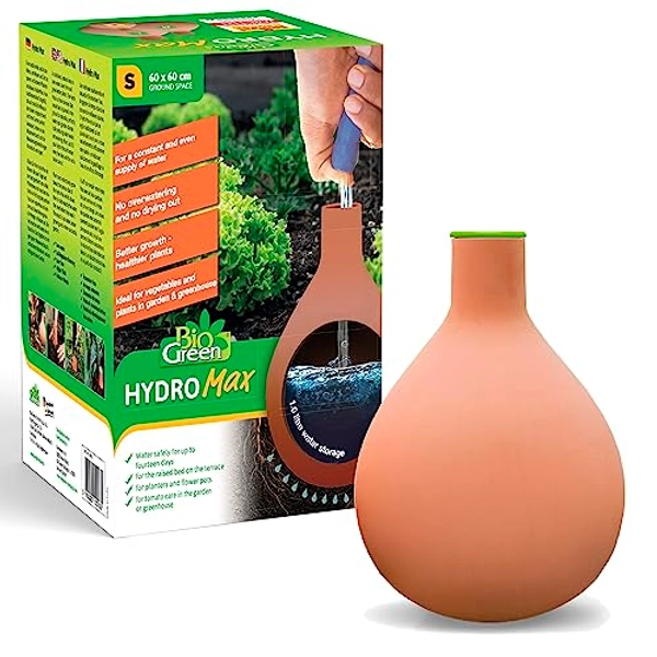 Bewässerungssystem/Olla „Hydromax S“ aus Ton | selbstregulierend | wurzelnahe Bewässerung | ideal für Beete und Hochbeete | 1 Liter, Ø 15 cm - bewässert im Bereich von ca. 60 cm