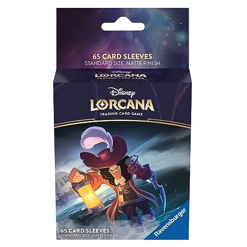 Ravensburger 11098176 Disney Lorcana TCG Trading Game for Adults and Kids Age 8 Years Up-65 Card Sleeves Captain Hook, Blue, Standard Size